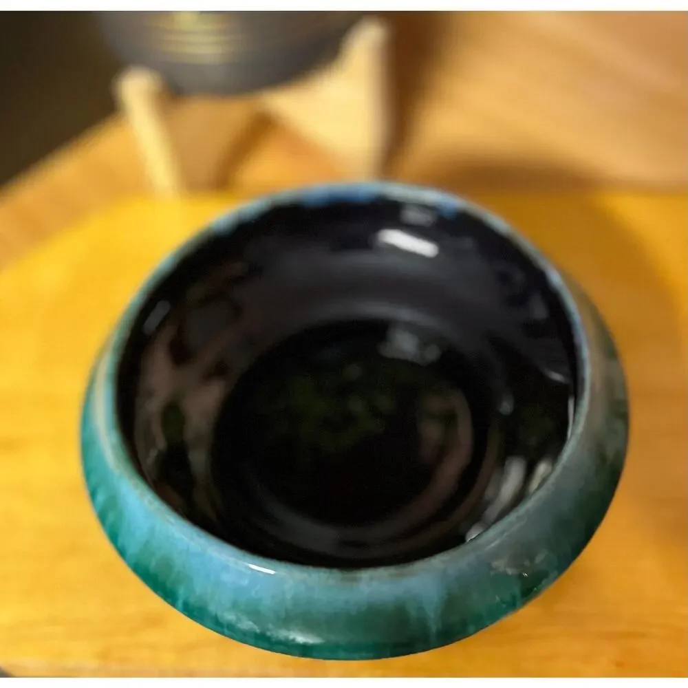 Vintage Blue Mountain Pottery Lidded Dish | Emerald Green Drip Glaze (Mold #203)